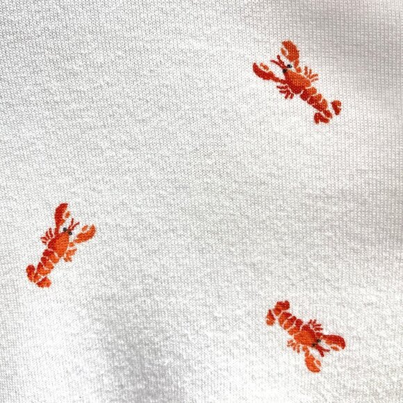 Emily Daniels Polo Top,‎ Size Medium, Lobster Print, Roll Tab Short Sleeve NEW - Picture 6 of 12